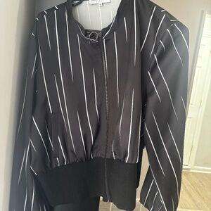 lightweight black bomber-style jacket